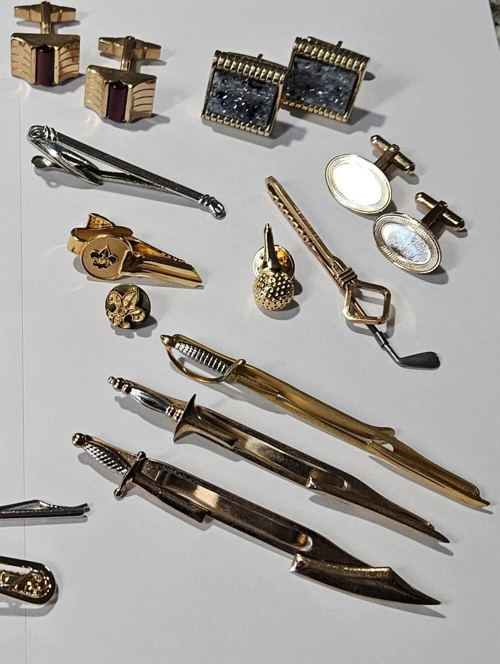 VTG Cuff Links Tie Clips & Bars Krementz Pioneer Kreisler Swank Hickok Sterling